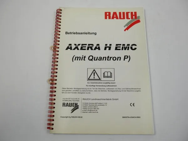 Rauch Axera H EMC Düngerstreuer mit Quantron P Betriebsanleitung 2002