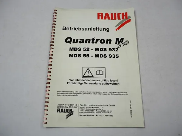 Rauch Quantron M eco Steuerung für MDS 52 55 932 935 Betriebsanleitung 2002