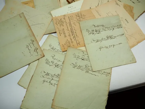 Rechnung ca. 50 Stück 1815 - 1900 Kirchengemeinde Mandel Gutenberg Roxheim