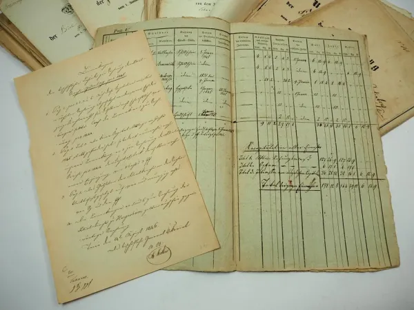 Rechnung ca. 50 Stück 1815 - 1900 Kirchengemeinde Mandel Gutenberg Roxheim