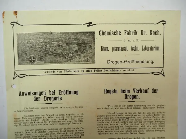 Rechnung Chemische Fabrik Dr. Koch Hameln 1928 Chemikalien Grosshandlung