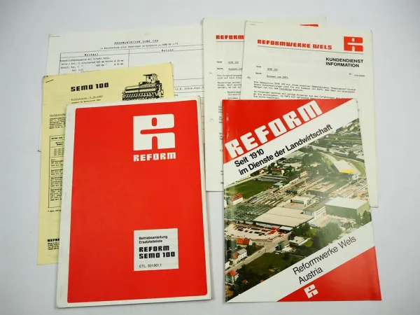 Reform Semo 100 Drillmaschine Betriebsanleitung Ersatzteilliste Prospekt 1988