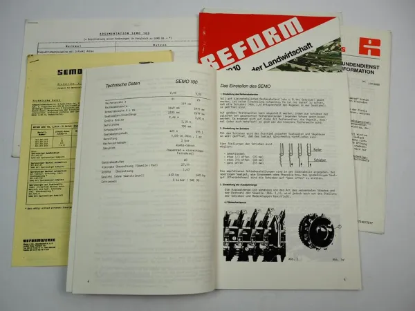 Reform Semo 100 Drillmaschine Betriebsanleitung Ersatzteilliste Prospekt 1988