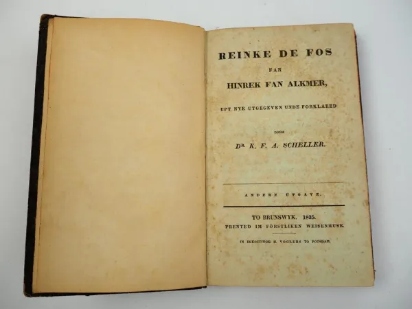 Reinke de Fos von Hinrek fan Alkmer 1835 Herausgeber Dr. Scheller