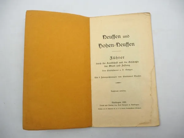 Reiseratgeber Neuffen und Hohenneuffen 1926 Nürtingen Baden-Württemberg