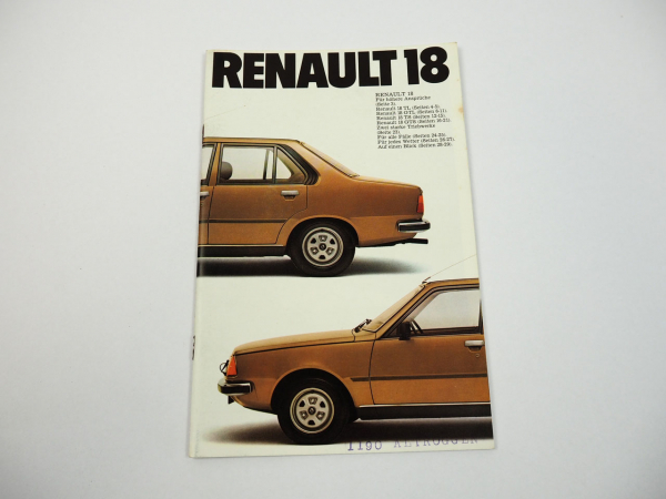 Renault 18 TL GTL TS GTS PKW Prospekt 1970er Jahre