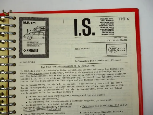 Renault 4 5 - 30 Alpine Service Information I.S. Werkstatthandbuch 1976 - 1981
