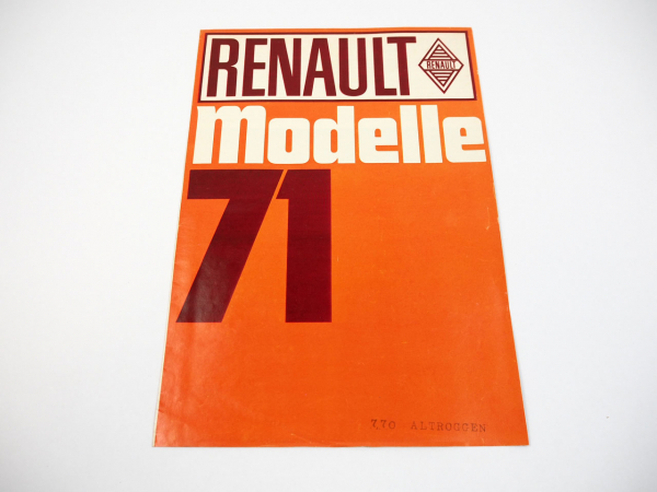 Renault 4 6 8 10 12 16 Programmübersicht PKW Prospekt 1971