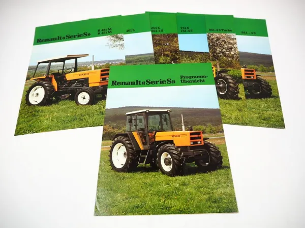 Renault 421 461 M 551 651 - 921-4 Traktor 7 Prospekte Technische Daten ca. 1981