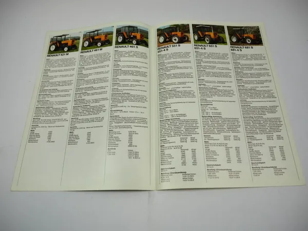 Renault 421 M - 921-4 S Traktor 3 Prospekte Programm Technische Daten ca. 1981