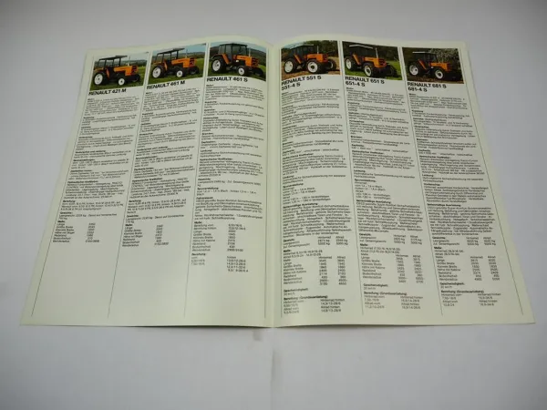 Renault 421 M - 921-4 S Traktor 3 Prospekte Programm Technische Daten ca. 1981