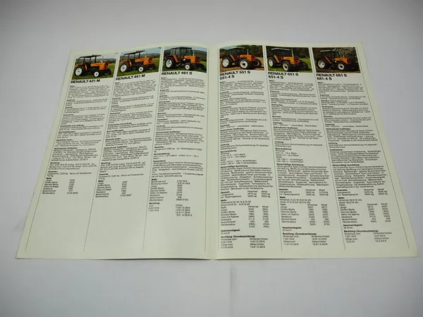 Renault 421 M - 921-4 S Traktor 5 Prospekte Programm Technische Daten ca. 1981