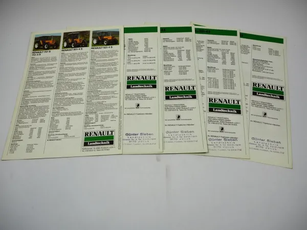 Renault 421 M - 921-4 S Traktor 5 Prospekte Programm Technische Daten ca. 1981