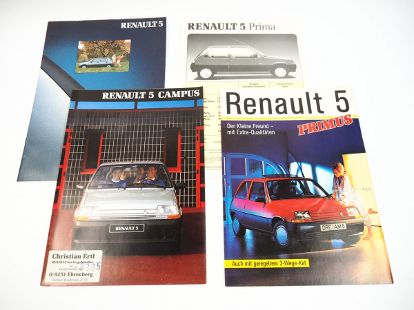 Renault 5 Campus Prima PKW 4x Prospekt 1988/90