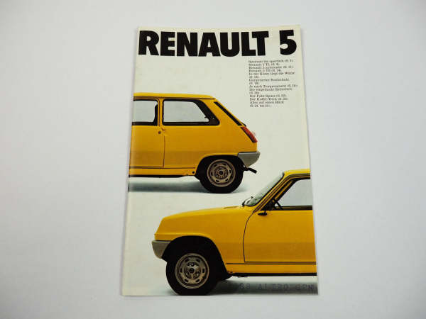 Renault 5 TL TS Automatic PKW Prospekt 1970er Jahre