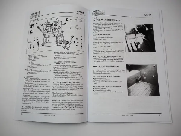 Renault 70-32 R3131 & 70-34 R3132 PE PA PS PX Betriebsanleitung Bedienungsanleitung
