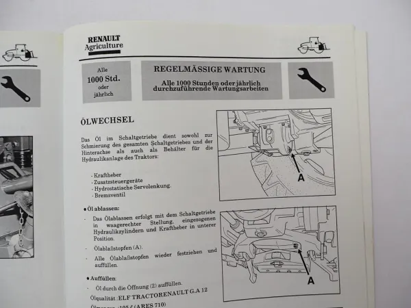Renault Ares 710 720 Traktor Betriebsanleitung Bedienung Wartung 1997