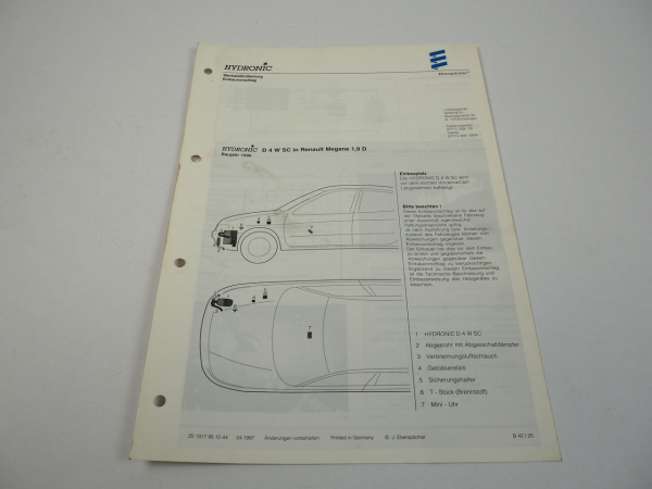 Renault Megane I 1,9 D Bj. 1996 Eberspächer Hydronic D4WSC Einbau Standheizung