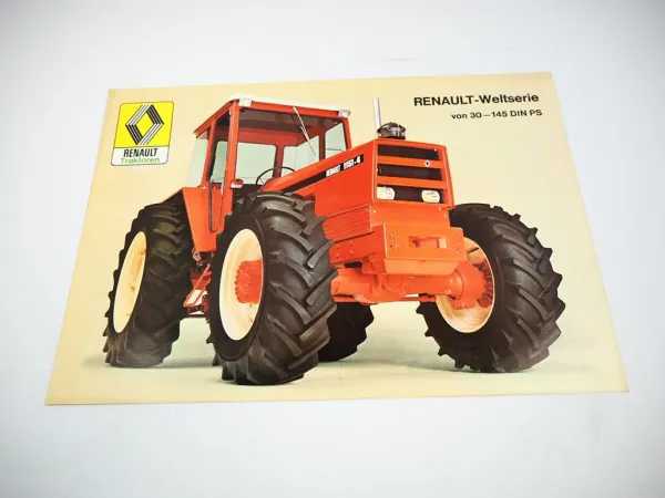 Renault 1151-4 Traktor Programm 30 - 140 PS Weltserie Prospekt technischen Daten