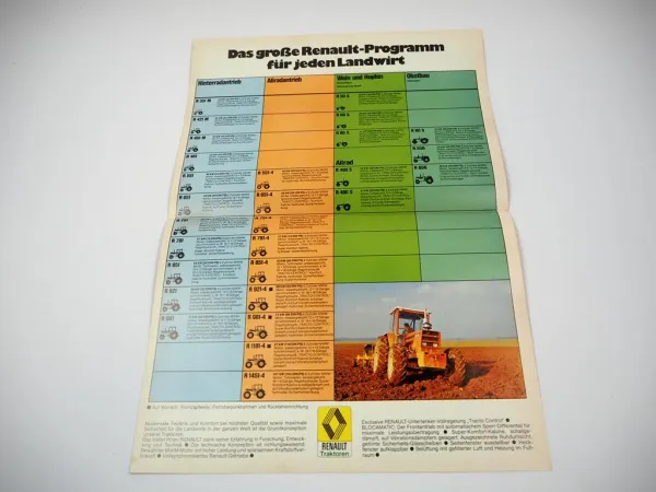 Renault R 351 M - 1451-4 R 50 S - 656 Traktor Prospekt Programm Daten ca. 1979