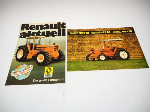 Renault R 351 M - R 1451-4 Traktor 2 Prospekte Technische Daten ca. 1980