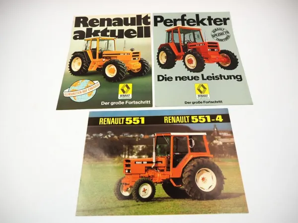 Renault R 351 M - R 1451-4 Traktor 3 Prospekte Programm Technische Daten ca. 80