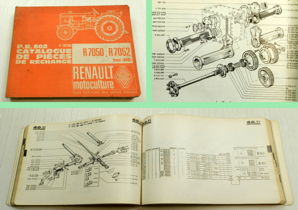 Renault R7050 Super 6 R7052 Super 3 Traktor MWM AKD 112 Ersatzteilliste 1965