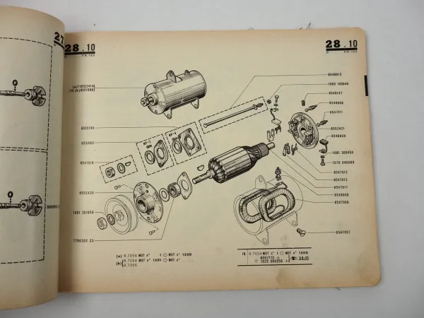 Renault R7054 Super 5 R7056 Super 4 Ersatzteilkatalog 1964 Parts Catalog
