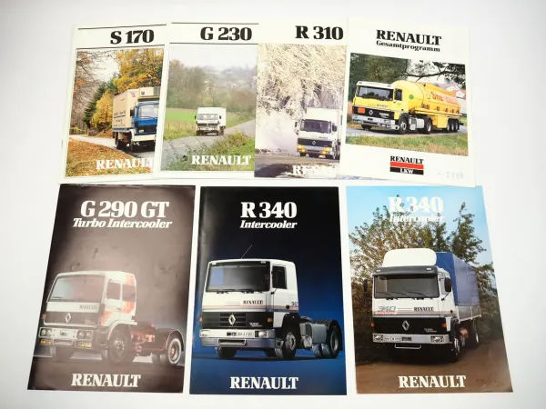 Renault S G R Baureihe LKW 7x Prospekt 1980er Jahre