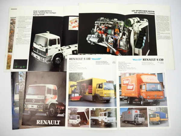 Renault S G R Baureihe LKW 7x Prospekt 1980er Jahre