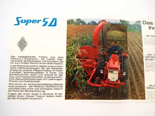 Renault Super 5D 35PS Schlepper Traktor Prospekt 1966