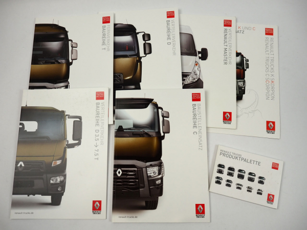 Renault T C D Baureihe Master Produktprogramm LKW 7x Prospekt 2013/15
