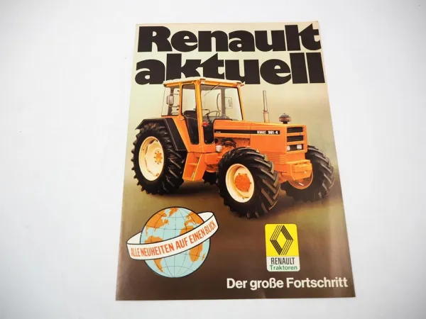 Renault Traktor Produktprogramm Übersicht R351 bis R1451-4 Prospekt 1970er Jahre