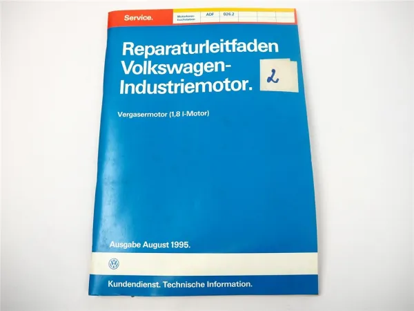 Reparatur VW ADF 026.2 1,8 Liter Vergasermotor Industriemotor Werkstatthandbuch