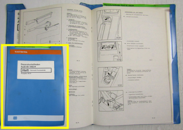 Reparaturanleitung Audi 80 B4 Werkstatthandbuch Fahrwerk Bremse ABS Lenkung 1992
