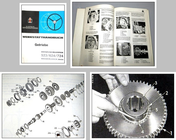 Reparaturanleitung IHC 523 624 724 3654 Werkstatthandbuch Getriebe 1970