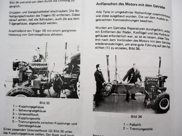 Reparaturanleitung IHC 523 624 724 3654 Werkstatthandbuch Getriebe 1970