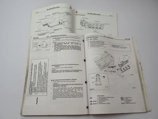 Reparaturanleitung Mitsubishi Carisma GDI 1998 Werkstatthandbuch Nachtrag DA2A