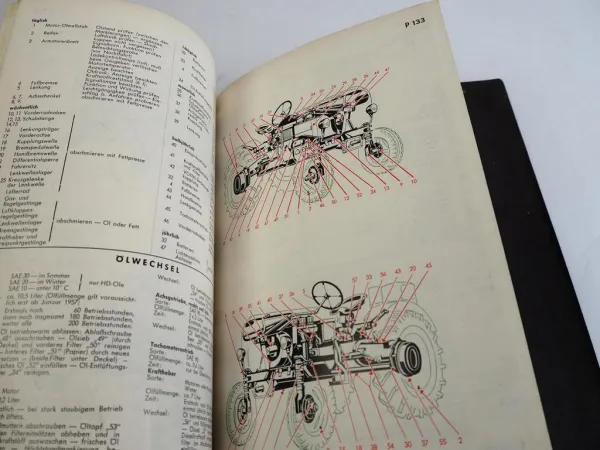 Reparaturanleitung Porsche P 111 122 133 144 Schlepper Werkstatthandbuch 1957