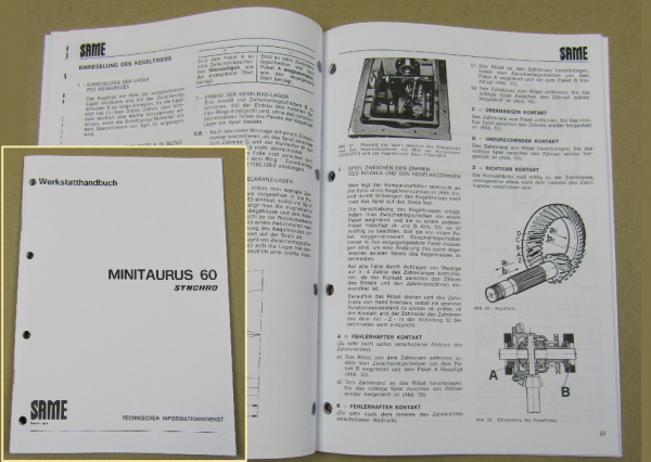 Reparaturanleitung Same Minitaurus 60 Synchro Werkstatthandbuch 1979