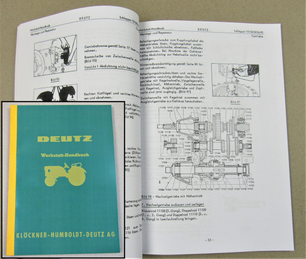 Reparaturhandbuch Deutz D25 und 15 18 22 24 PS Werkstatthandbuch 1962