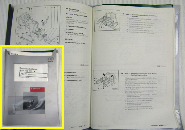 Reparaturleitfaden Audi 100 C4 S4 S6 Bremse ABS Werkstatthandbuch 1991-1998