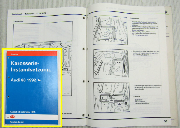 Reparaturleitfaden Audi 80 1992 B4 Karosserie Instandsetzung Werkstatthandbuch