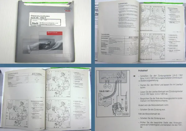 Reparaturleitfaden Audi 80 B4 + Coupe Werkstatthandbuch 2.0 KE-Motronic 6A ACE