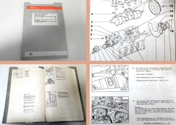 Reparaturleitfaden Audi 80 B4 Werkstatthandbuch 1,9l TDI Turbo Motor AAZ