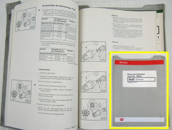 Reparaturleitfaden Audi A8 4D ab1994 - 1999 Klimaanlage Werkstatthandbuch