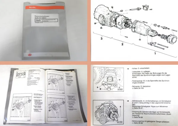 Reparaturleitfaden Audi V8 - 6 Gang Schaltgetriebe 01E Allrad / quattro CBM CBN