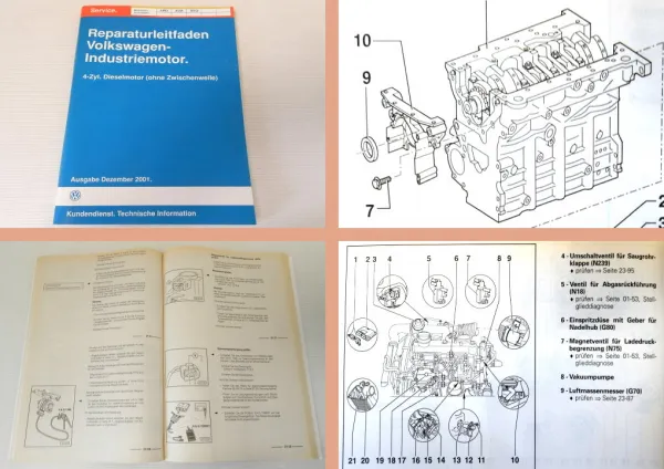 Reparaturleitfaden VW 4 Zylinder Dieselmotor ARD AVM BEQ Industriemotor 2001