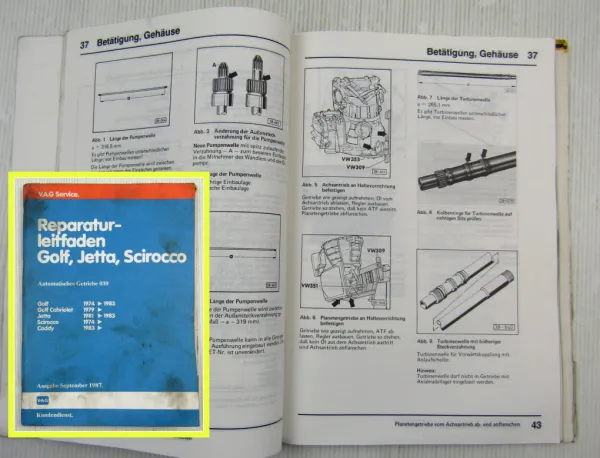 Reparaturleitfaden VW Golf 1 Scirocco Automatikgetriebe 010 Werkstatthandbuch