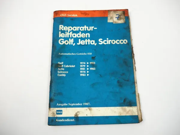 Reparaturleitfaden VW Golf 1 Scirocco Automatisches Getriebe 010 Stand 1992